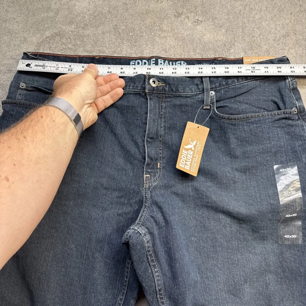 Eddie Bauer H2Low Flex Flannel Lined Jeans Classic Fit Straight Leg‎ 42x30
